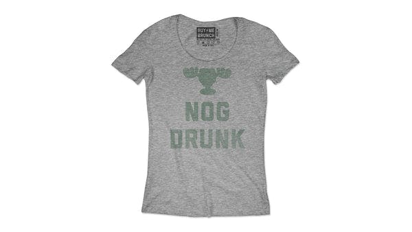 Nog Drunk Green Print Tee