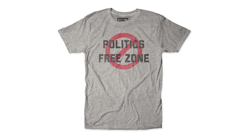 Politics Free Zone Red Print Tee