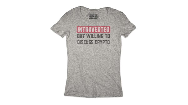 women's willing to discuss crypto athletic grey tee