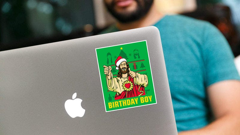 Buddy Christ Birthday Sticker