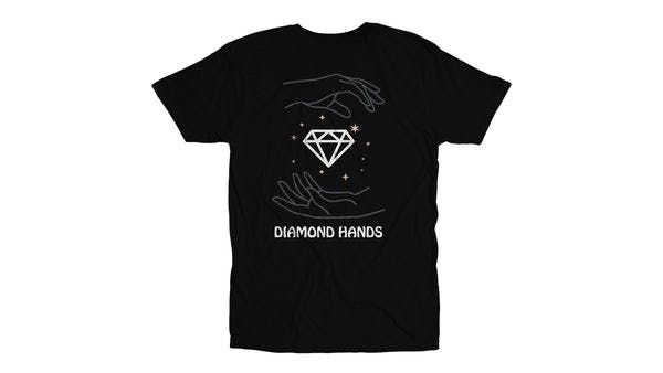 men's diamond hands black tee back