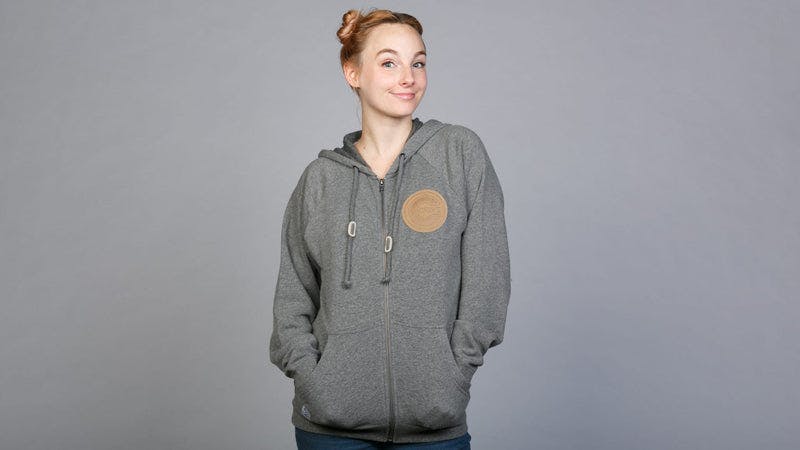 theCHIVE Leather Patch Hoodie