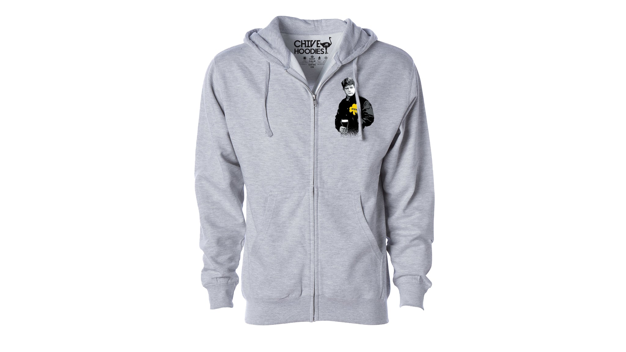 champion zip up hoodie grey