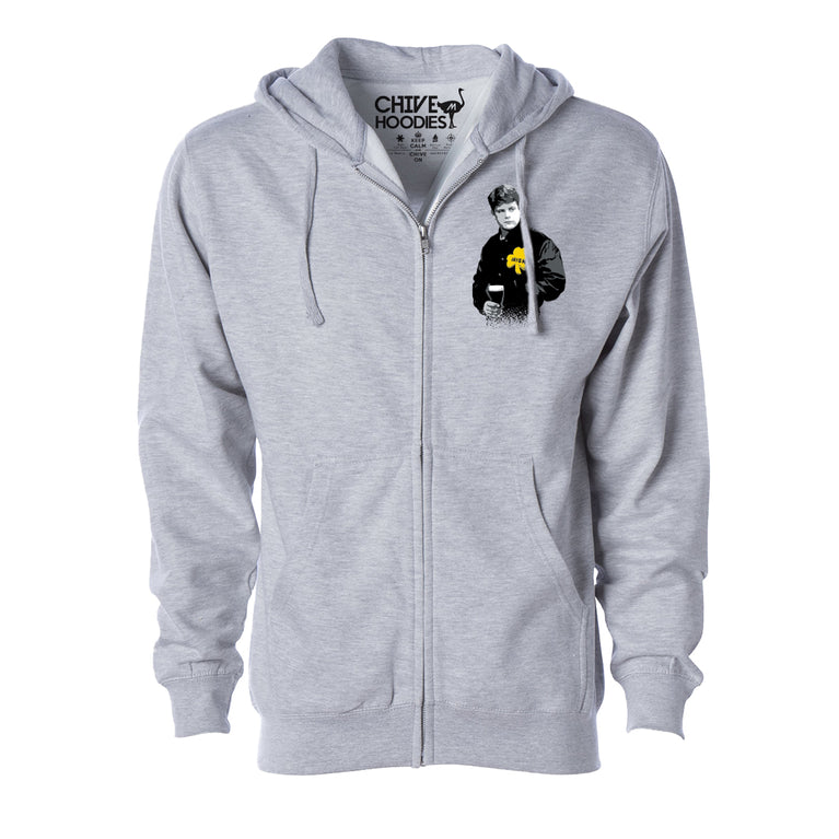 champion grey zip up hoodie