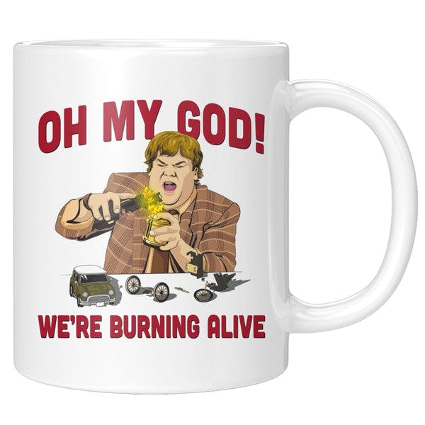 We're Burning Alive Mug