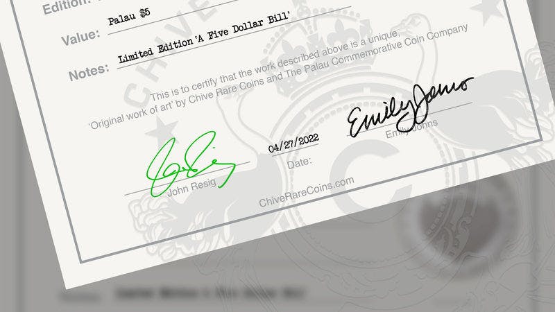 bill murray legal tender certificate of authenticity