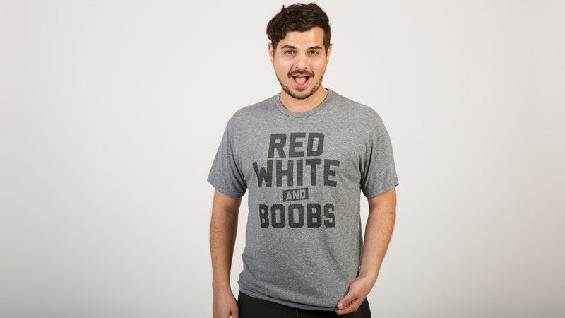 Red, White, and Boobs Tee